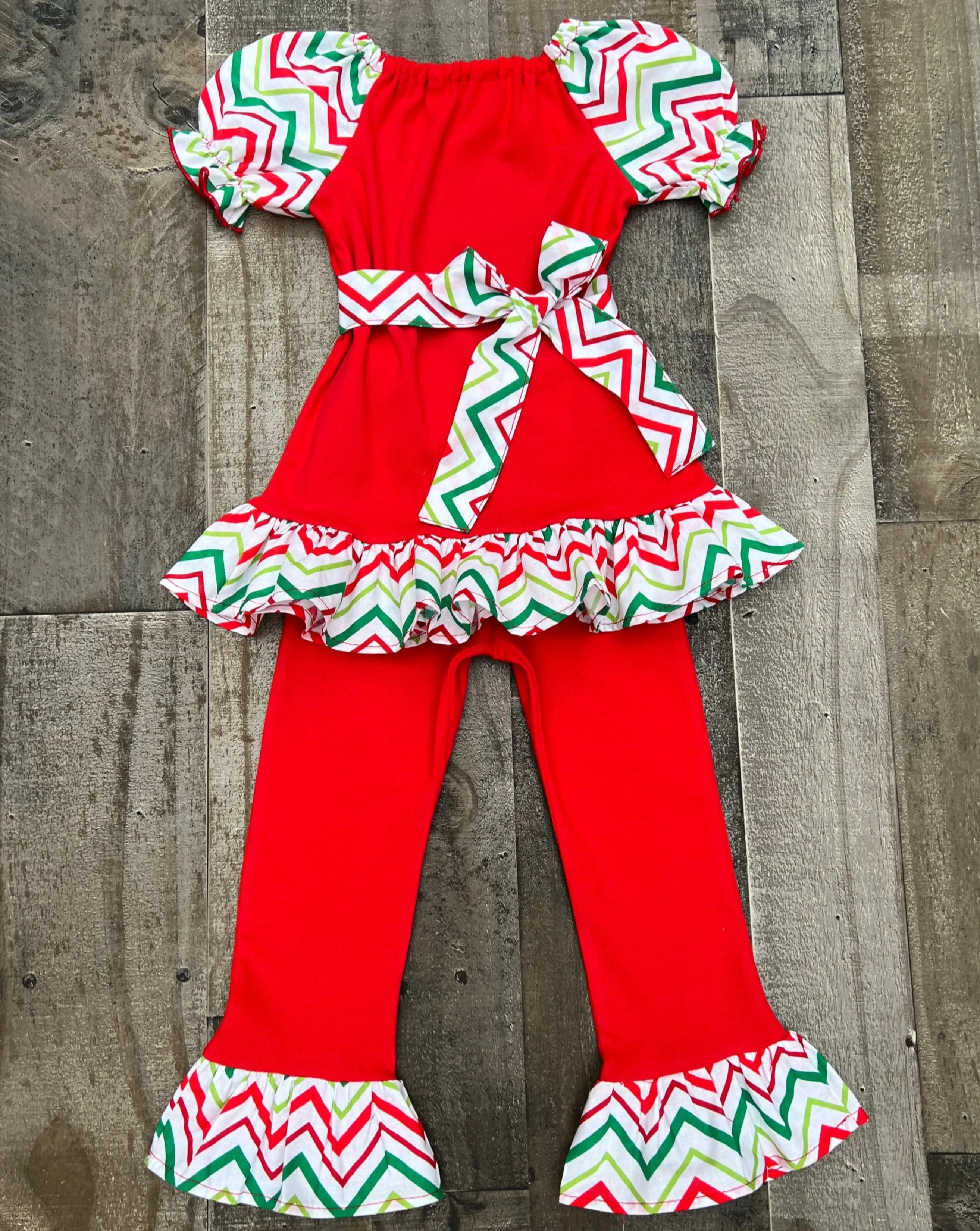 2T Christmas Chevron Outfit