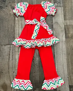 2T Christmas Chevron Outfit