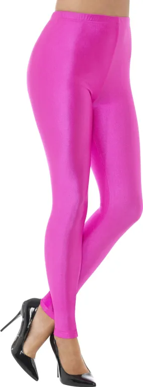 80er Jahre Disco Leggings neonpink