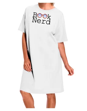 Adult Night Shirt Dress - White - One Size for Book Lovers