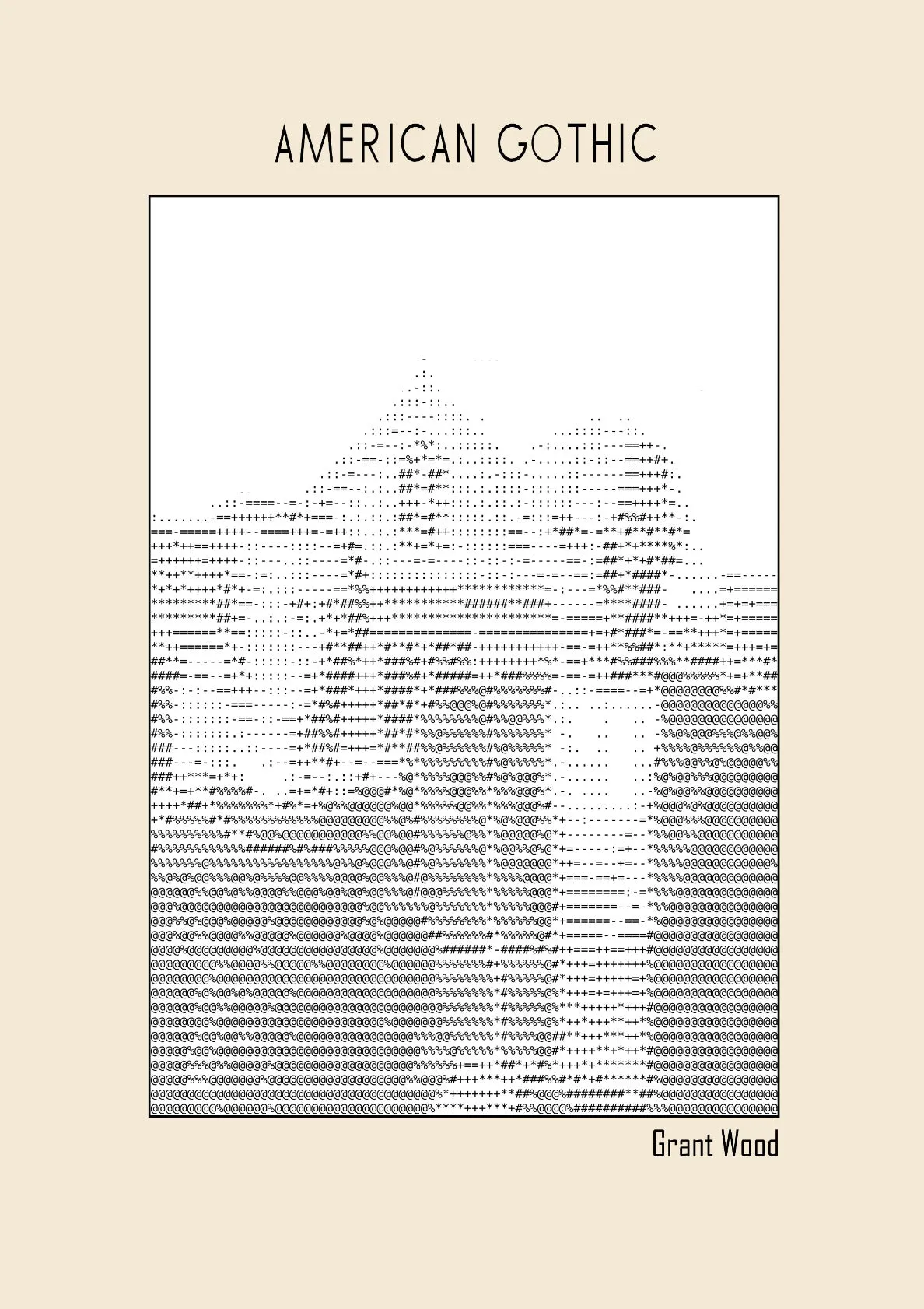 American Gothic – Grant Wood (Ascii art)