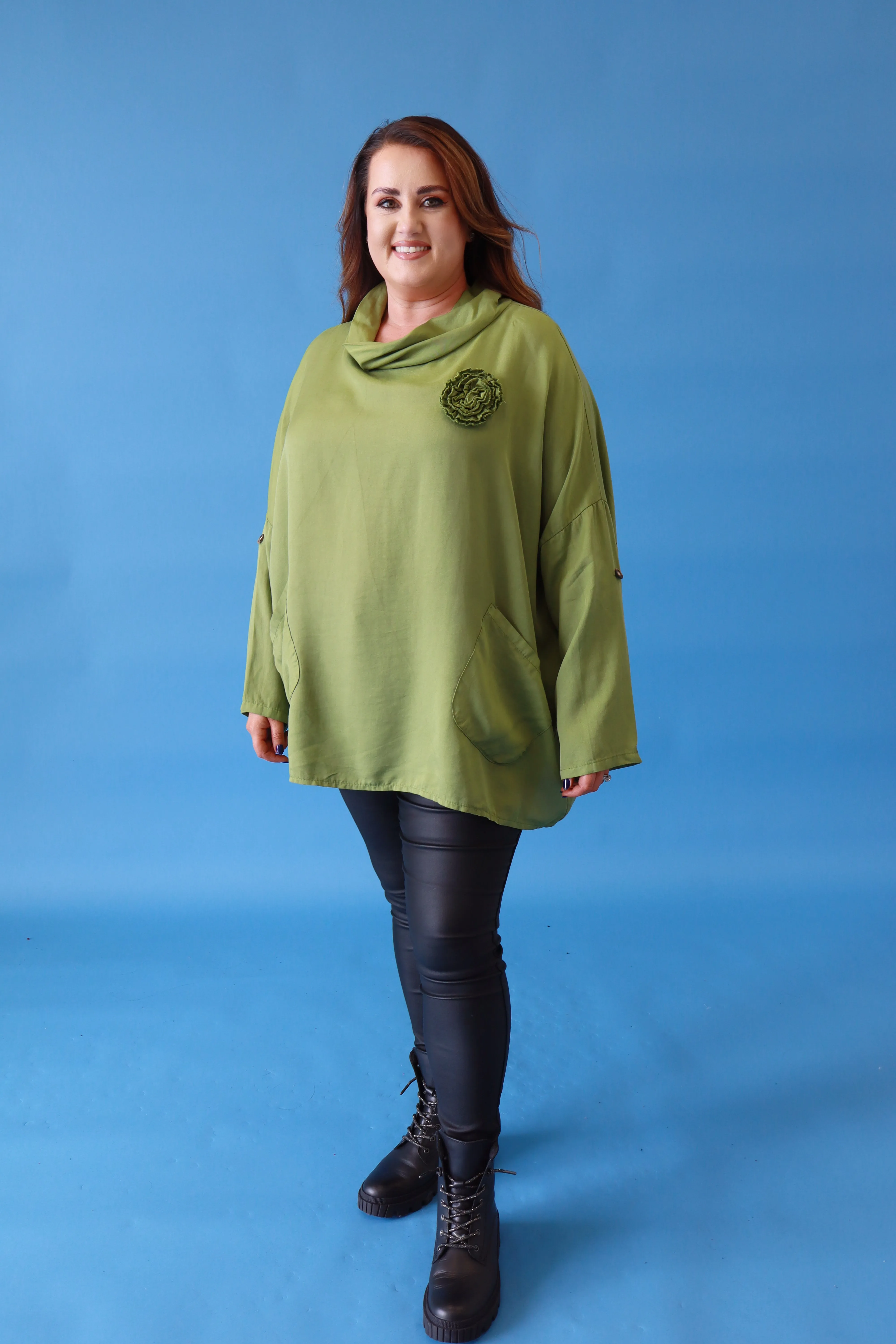 Andrea Tencel Blouse in Green