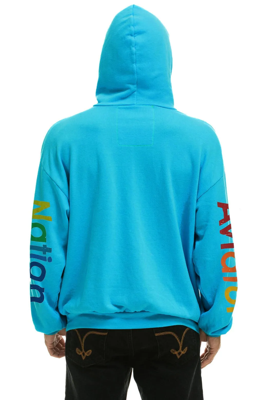 AVIATOR NATION AUSTIN RELAXED PULLOVER HOODIE - NEON BLUE