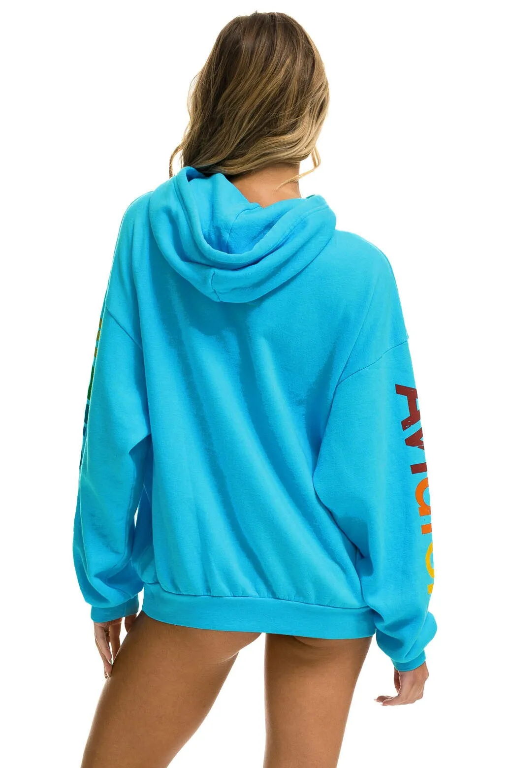 AVIATOR NATION AUSTIN RELAXED PULLOVER HOODIE - NEON BLUE