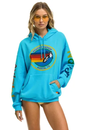 AVIATOR NATION AUSTIN RELAXED PULLOVER HOODIE - NEON BLUE