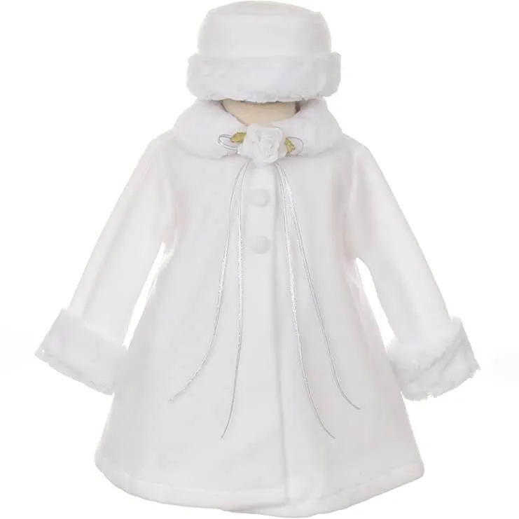 Baby Winter Princess Coat & Hat - White