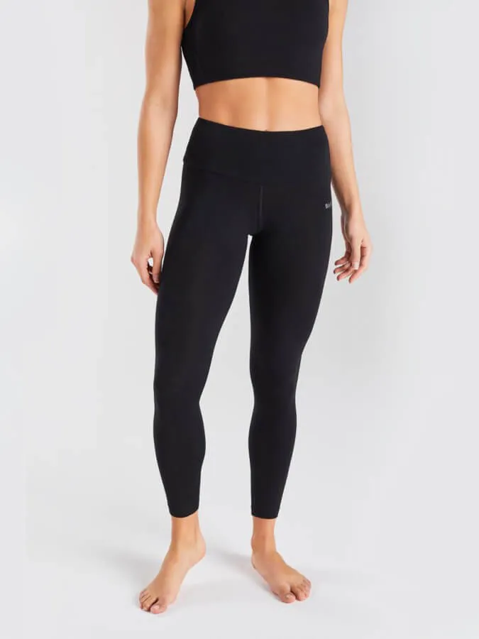 BAM Deep Waistband Bamboo Women's Yoga Leggings - Black