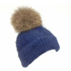 Beanie/Raccoon PomPom - Navy