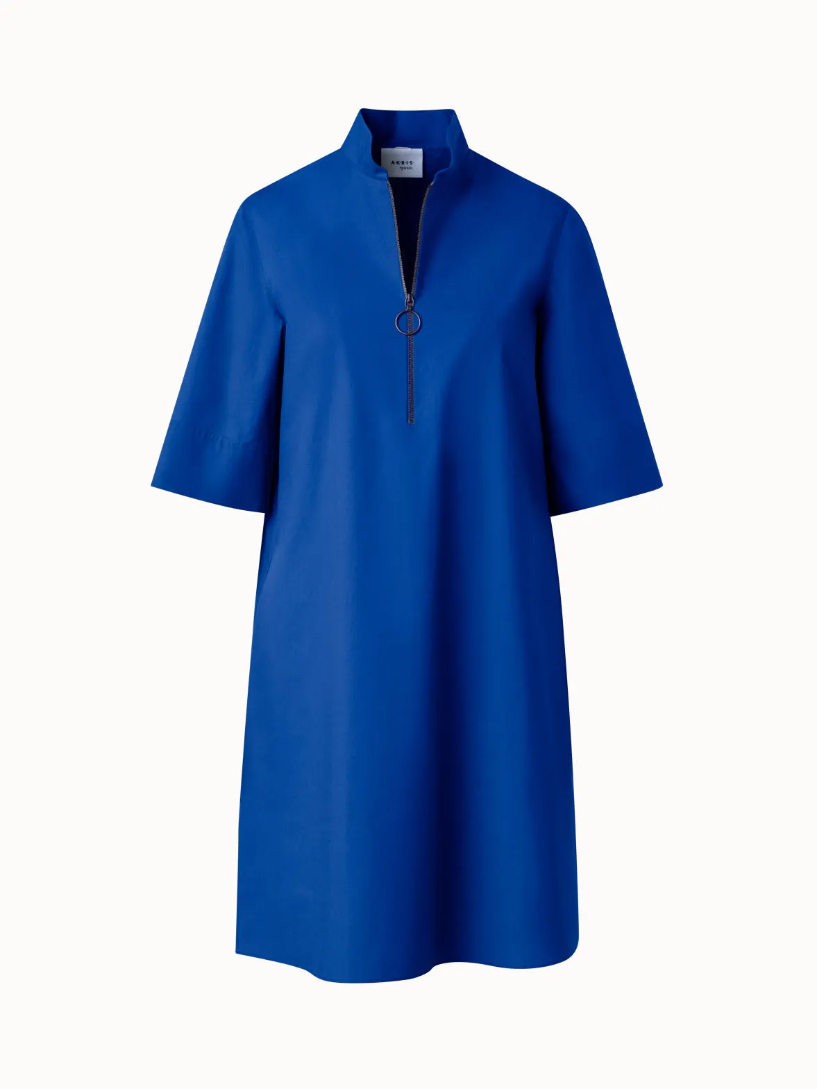 Belted Shirt Dress in Cotton Popeline