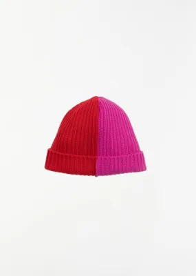 Bicolour Beanie — Red