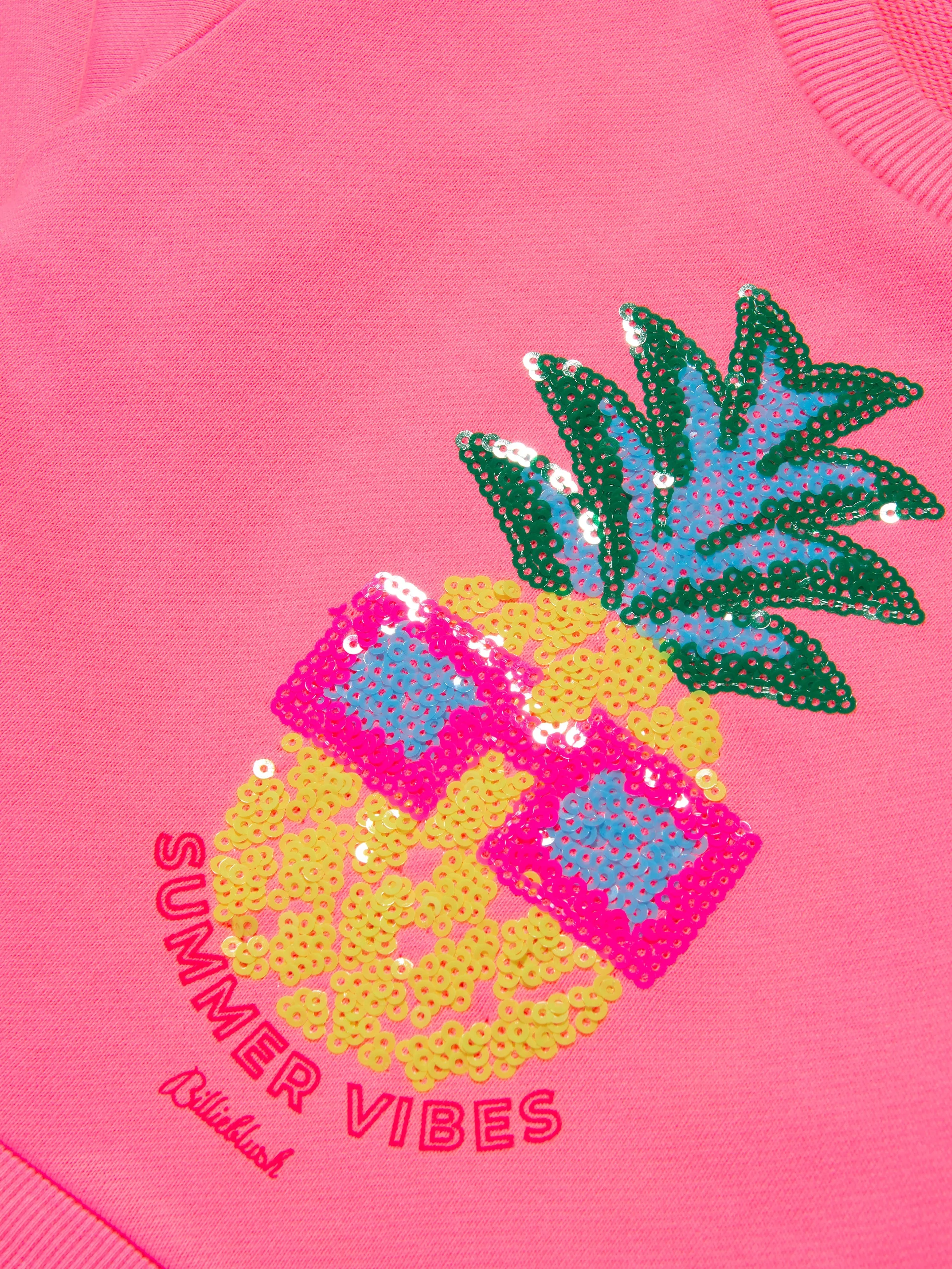 Billieblush Girls Pineapple Sweatshirt in Pink