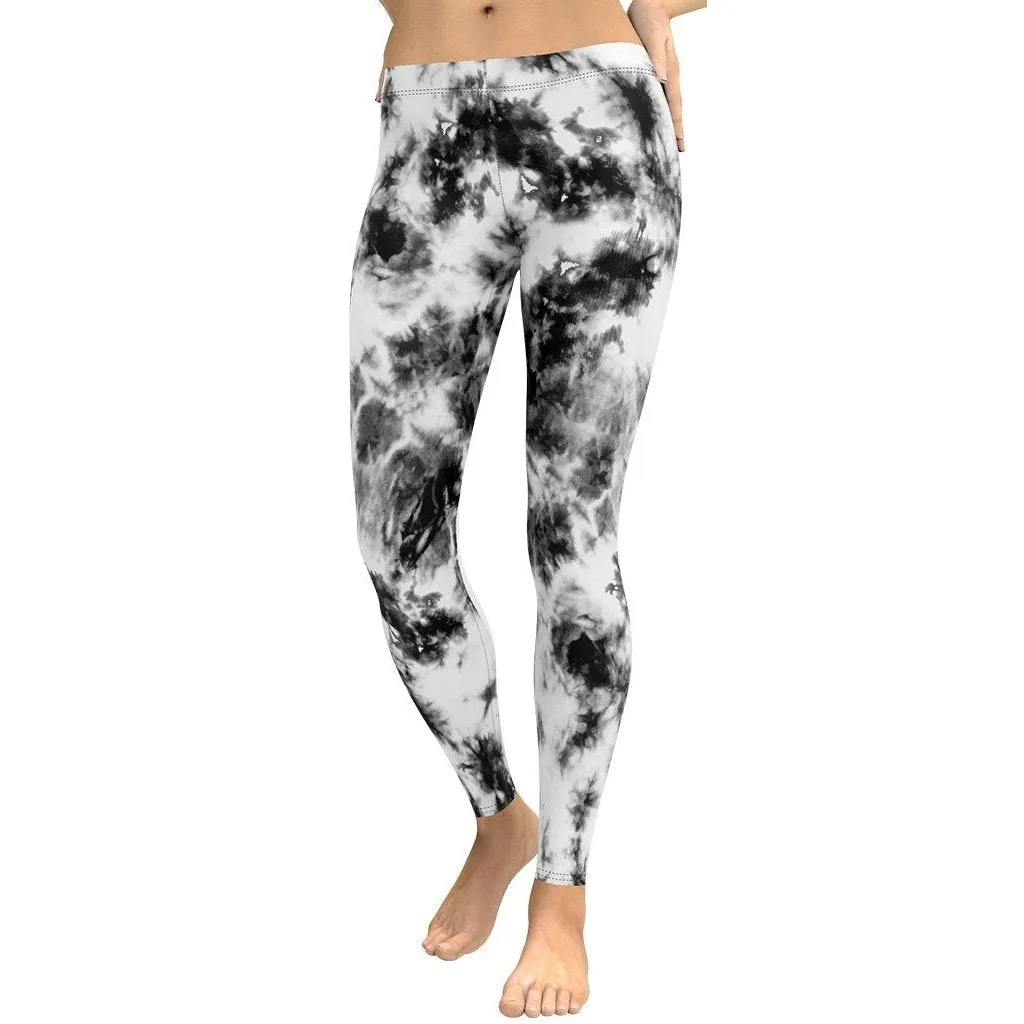 Black & White Tie Dye Leggings