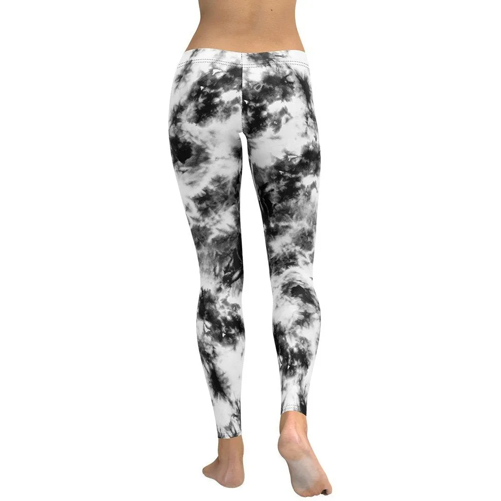 Black & White Tie Dye Leggings