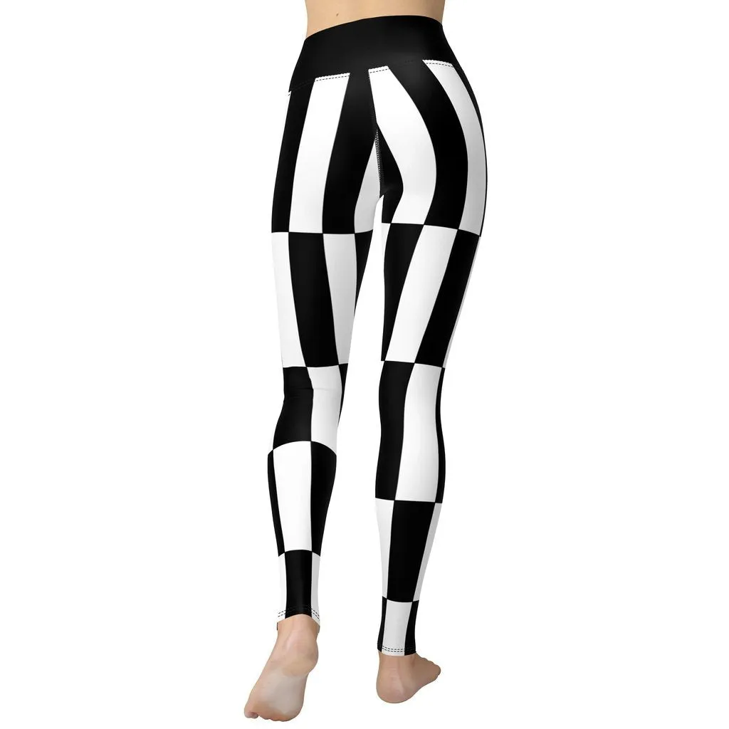 Black and White Optical Illusion Yoga Leggings