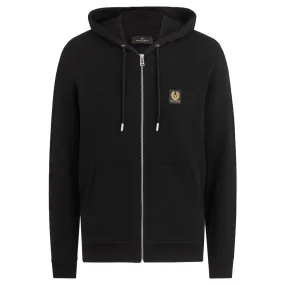 Black Jersey Cotton Full Zip Hoodie