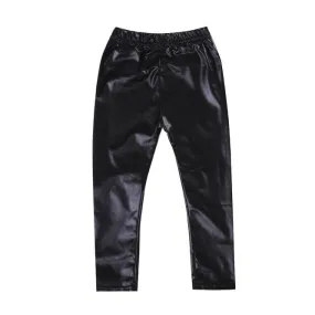 Black Leather Toddler Leggings