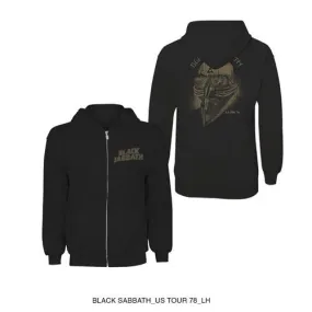 Black Sabbath Unisex Zipped Hoodie: Tour 1978 (Back Print)