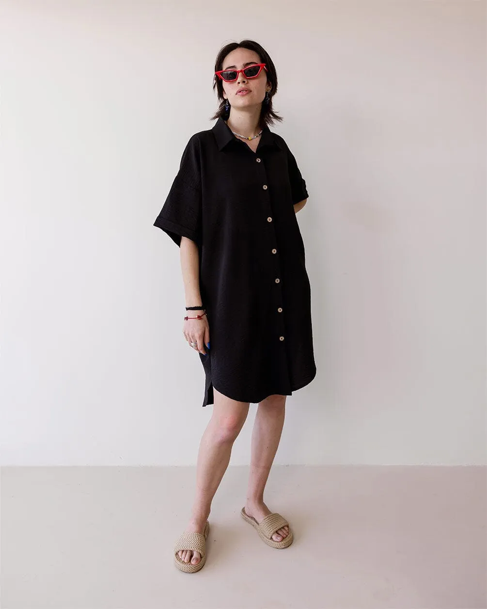 Black Shirt Dress