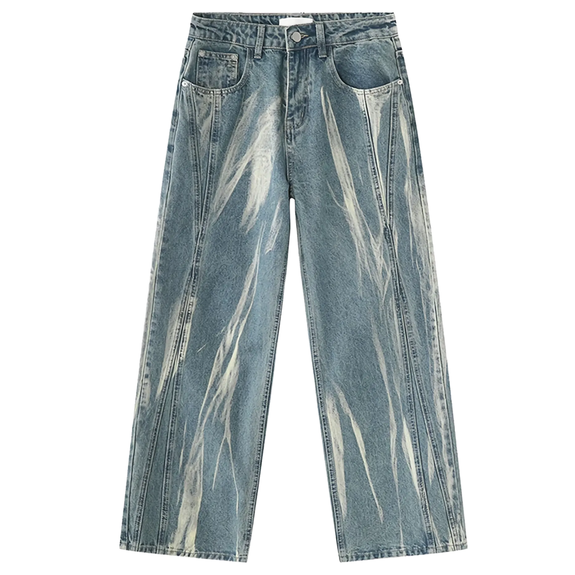 Bleached Lightning Wide-Leg Jeans