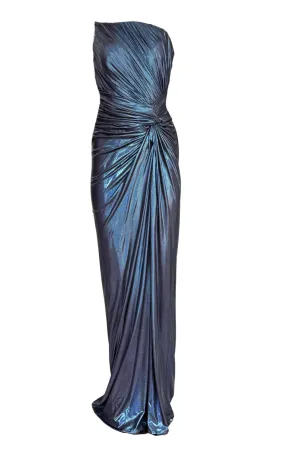 Blue Metallic Cocktail Prom Dress