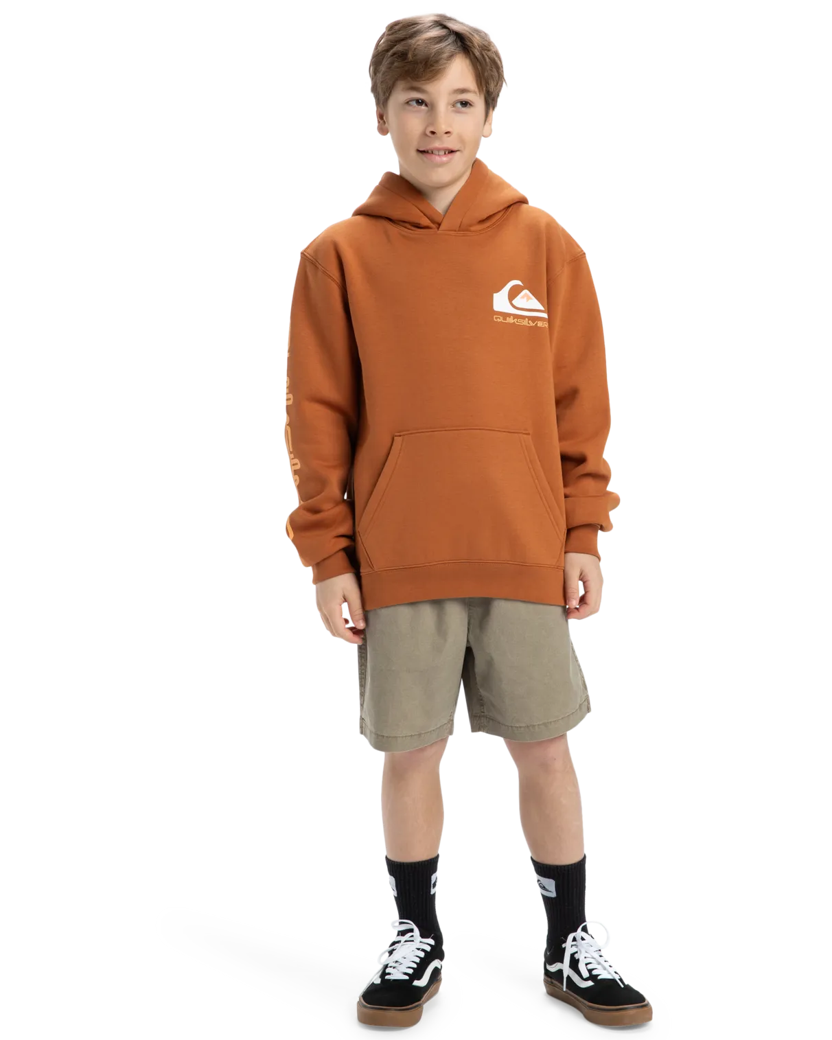 Boys Omni Logo Hoodie in Bran