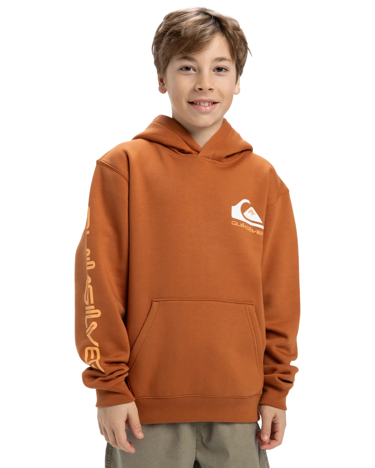 Boys Omni Logo Hoodie in Bran