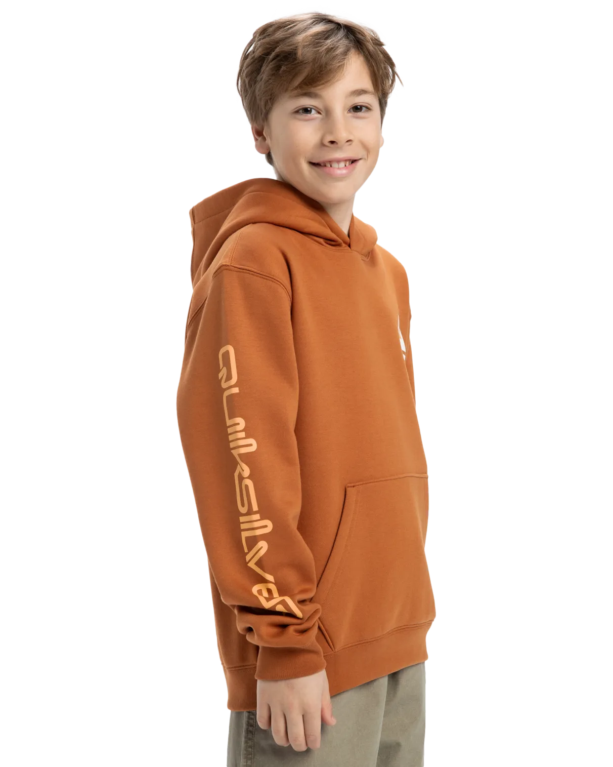 Boys Omni Logo Hoodie in Bran