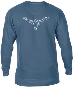 Brand of Cattle Comfort Colors Crewneck Sweatshirt In Blue Jean