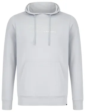 Brody Motif Brushback Fleece Pullover Hoodie in Pale Blue - Tokyo Laundry