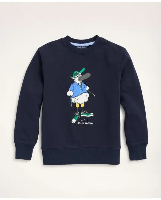 Brooks Brothers Boys Henry the Sheep Graphic Sweatshirt Navy