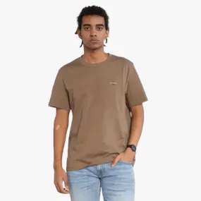 Calvin Klein Mens Mono Logo Short Sleeve Tee Brown