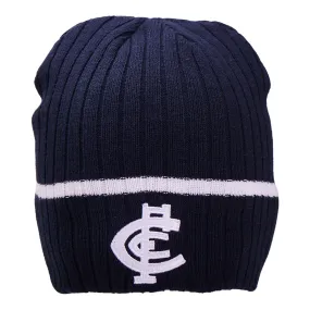 Carlton Blues Mens Adults Boundary Rib Beanie