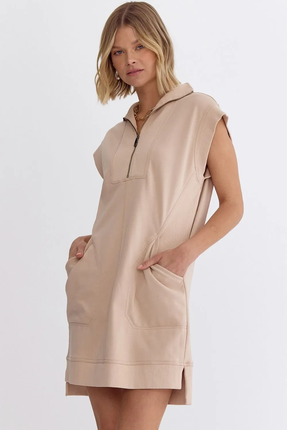 Casual Darling Taupe Tunic Dress