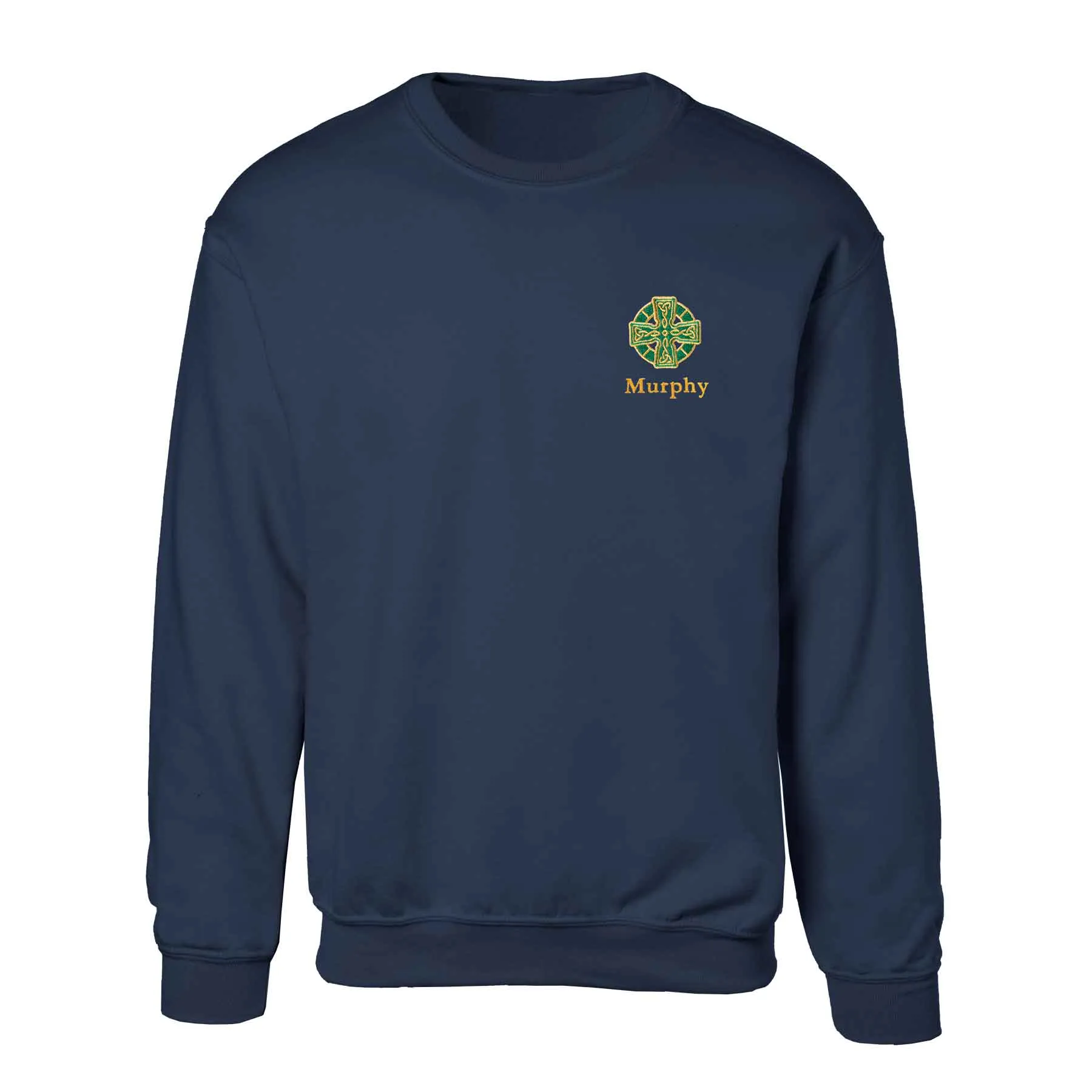 Celtic Cross Embroidered Personalized Sweatshirt- Navy