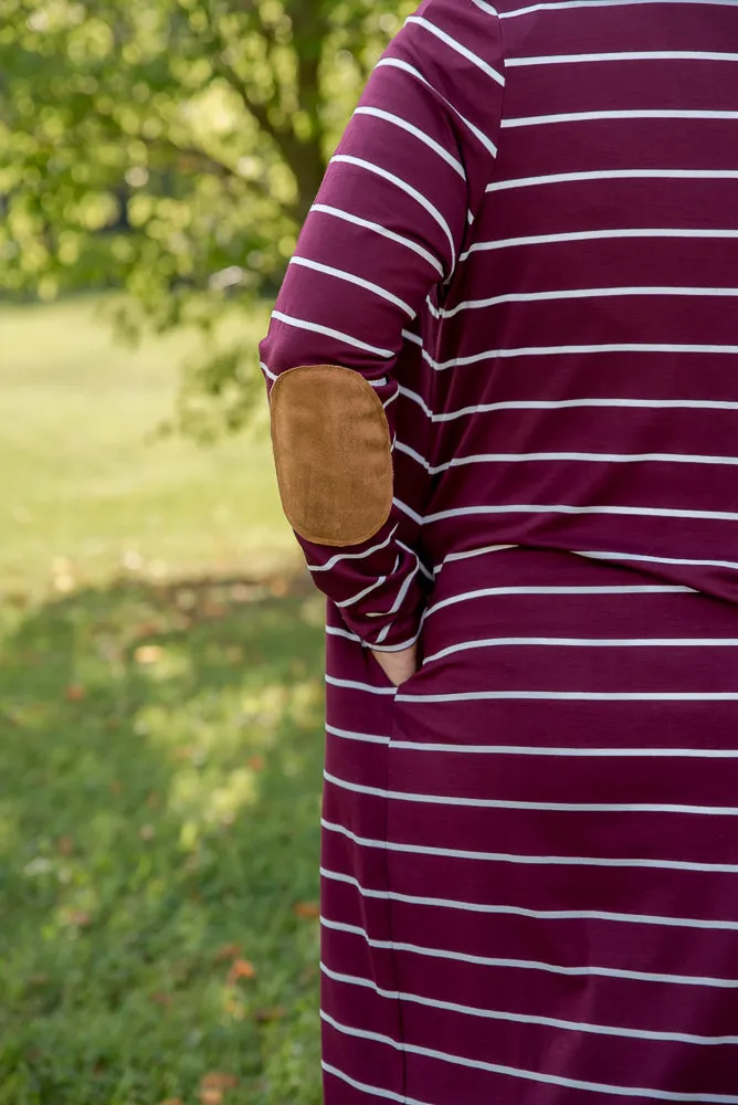 Change Your Stripes Cardigan in Wine