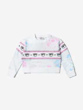 Chiara Ferragni Girls Cotton Tie-Dye Logo Sweatshirt