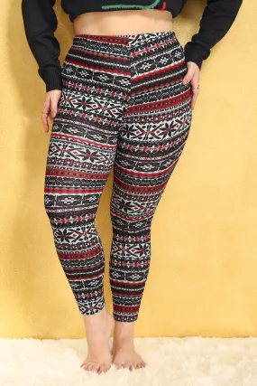 Christmas Boho Print Rise Waist Skinny Legging