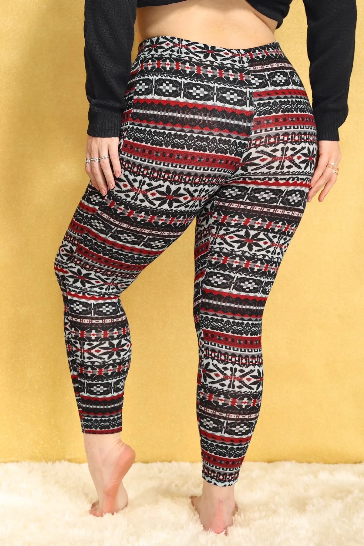 Christmas Boho Print Rise Waist Skinny Legging