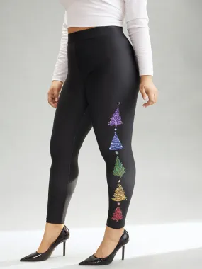 Christmas Trees High Rise Skinny Leggings