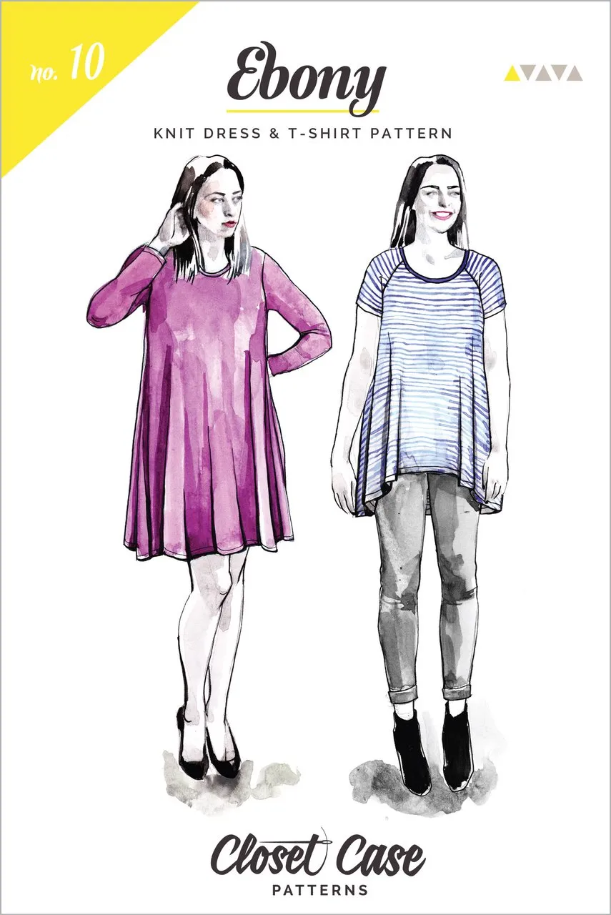 Closet Core - Ebony Knit Dress and T- Shirt Sewing Pattern