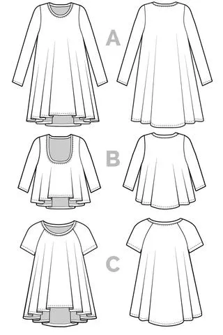 Closet Core - Ebony Knit Dress and T- Shirt Sewing Pattern