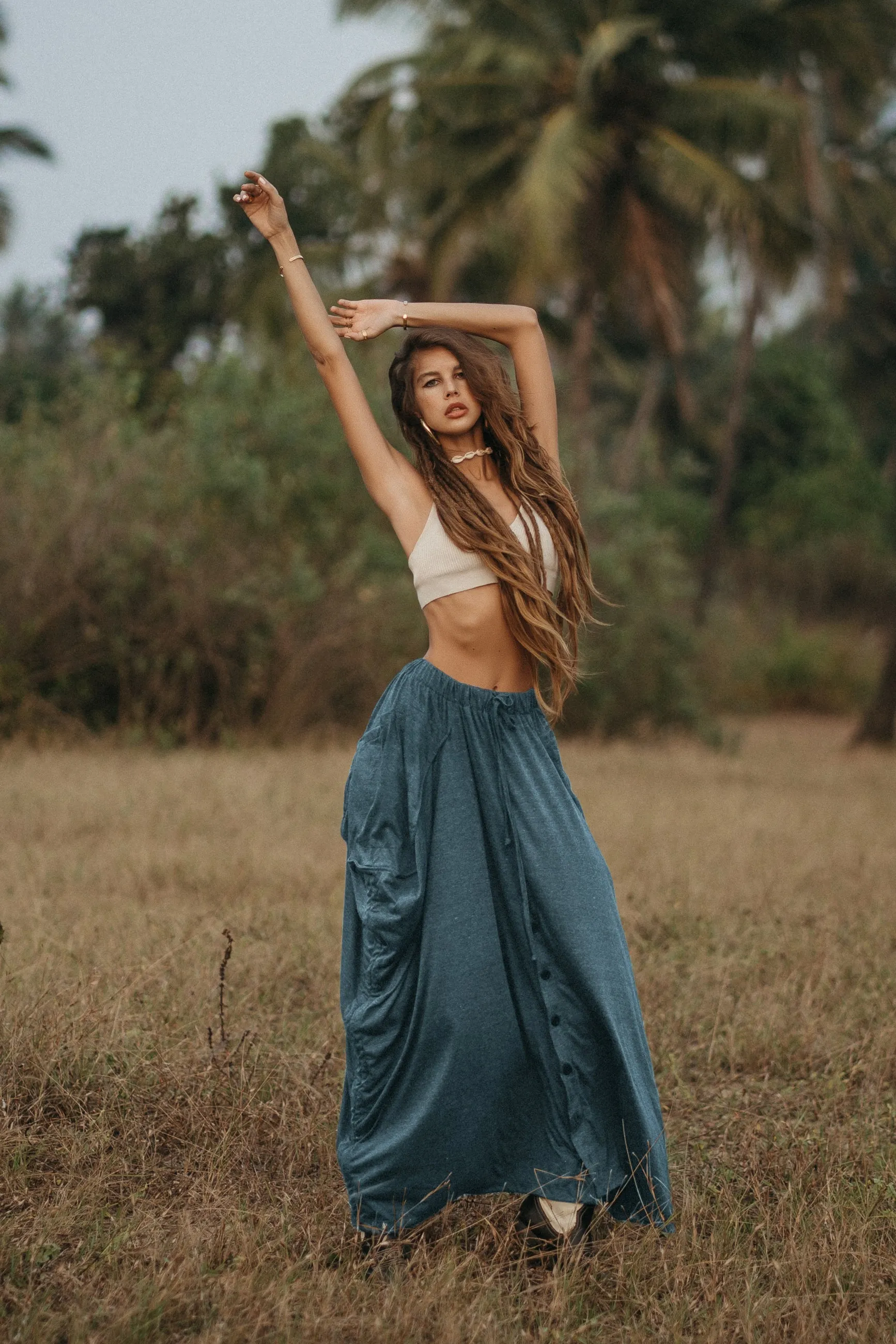 Convertible Maxi Skirt Palazzo Pants Ocean