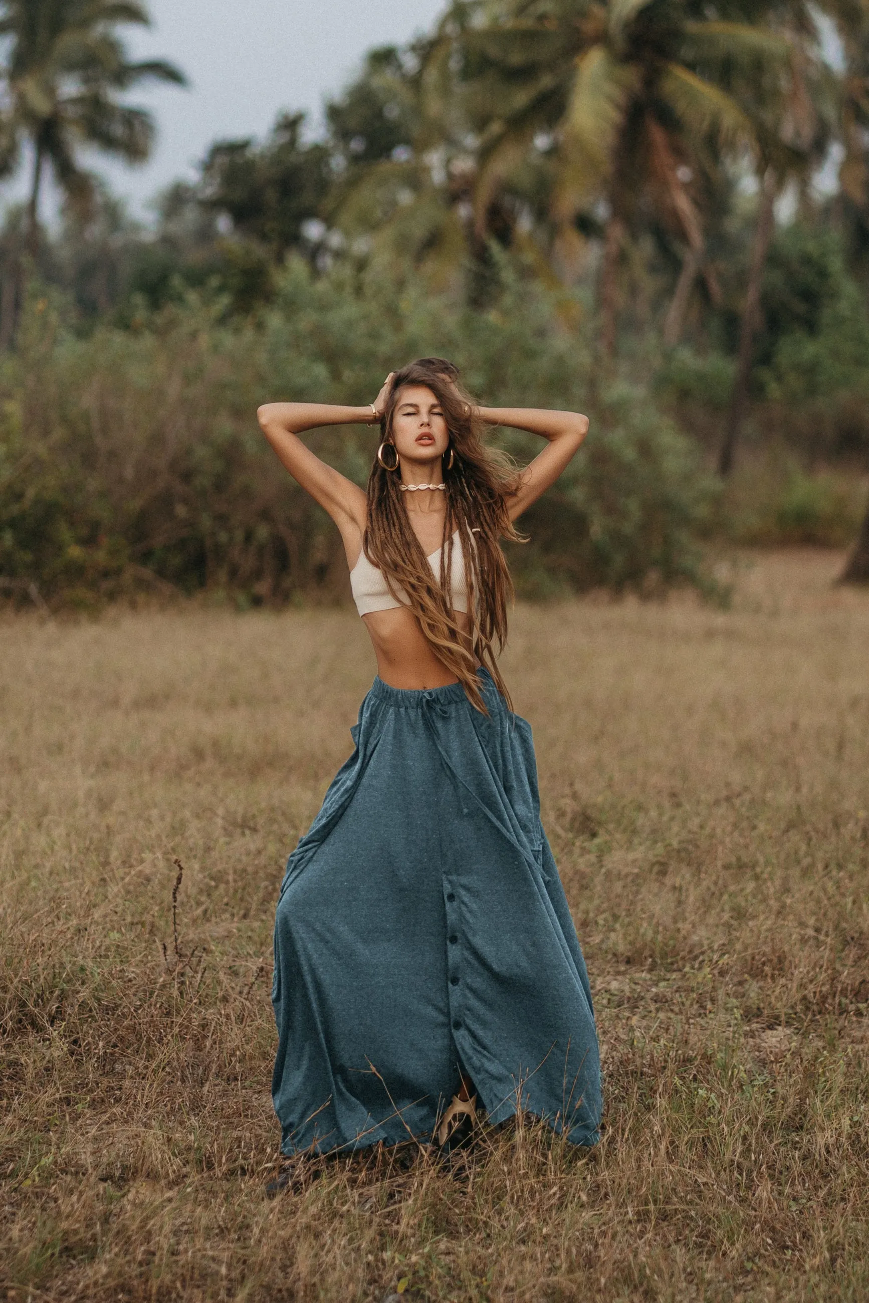 Convertible Maxi Skirt Palazzo Pants Ocean