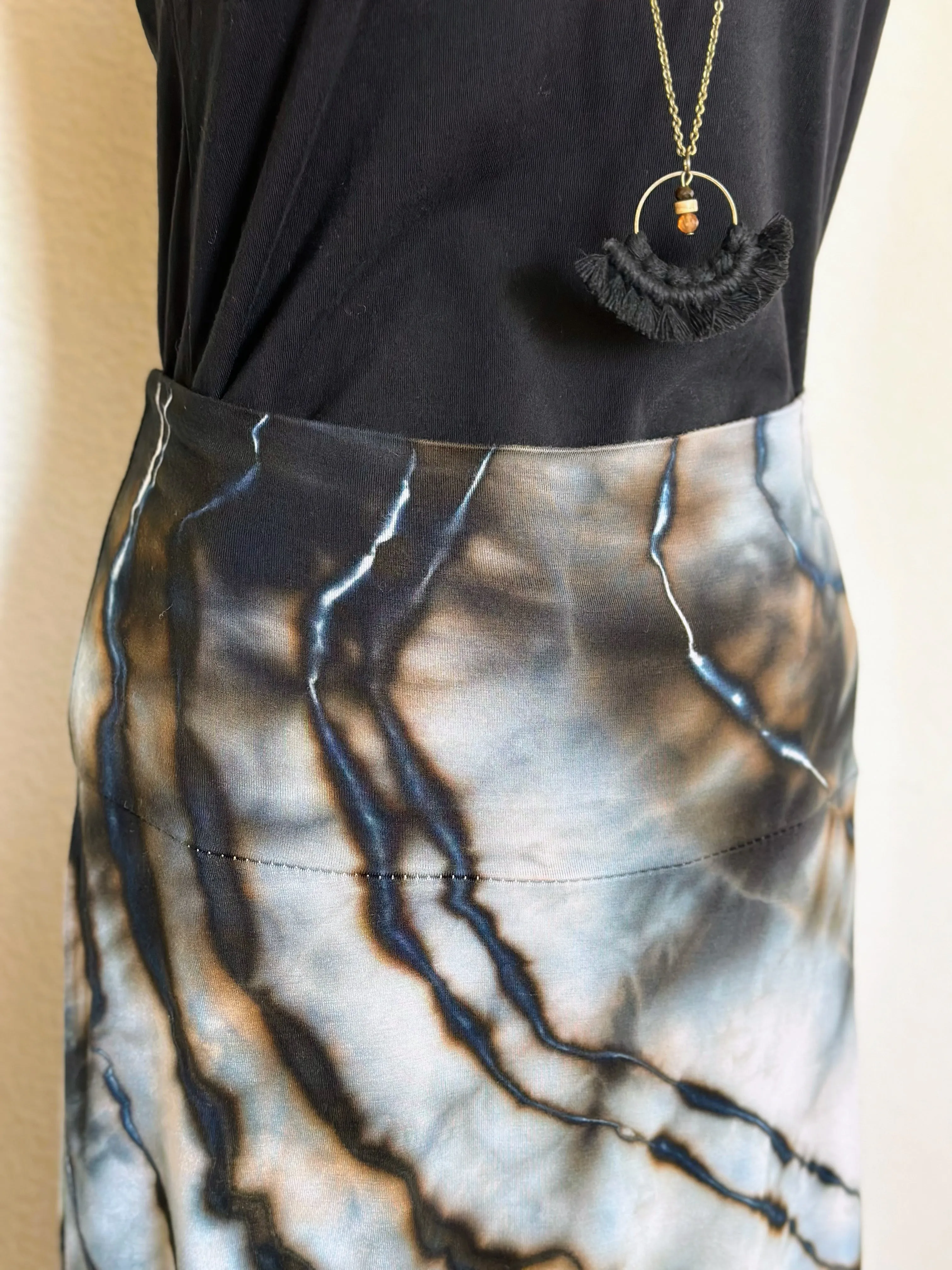 Custom Geode Maxi Skirt and Ice Dyed Shorts for Alyssa