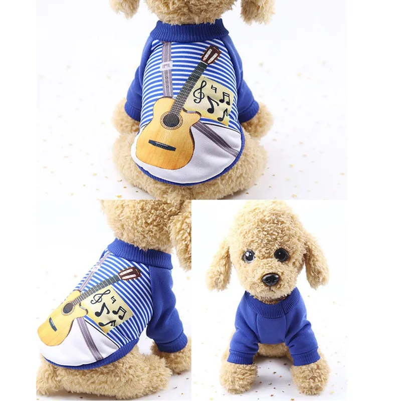 Cute Little Guitar Outfit Soft Winter Puppy Sweatshirt