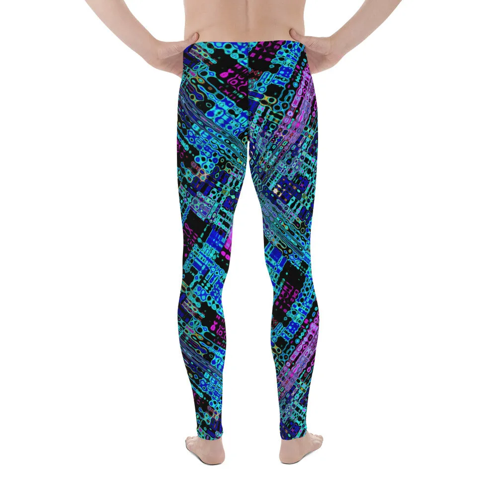 Cyber Matrix Men’s Leggings – Futuristic Patterned Pants with Digital Vibes