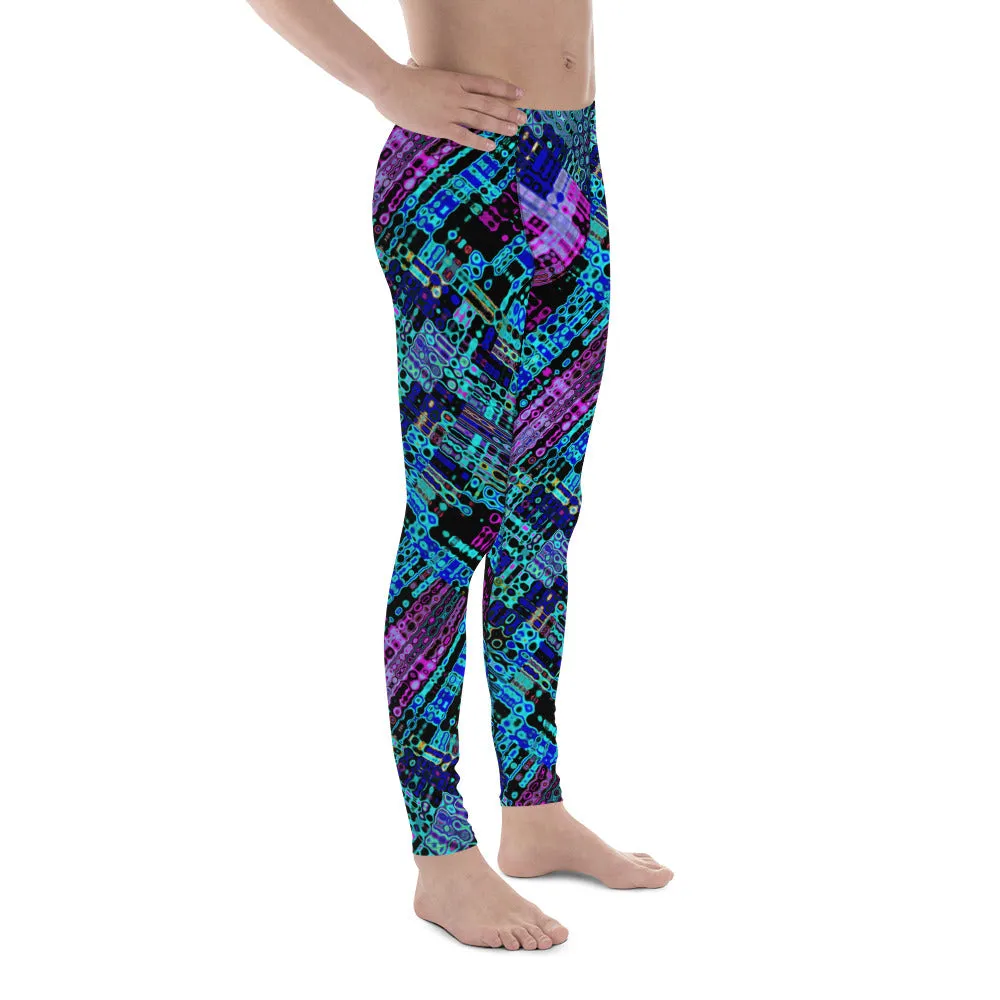 Cyber Matrix Men’s Leggings – Futuristic Patterned Pants with Digital Vibes