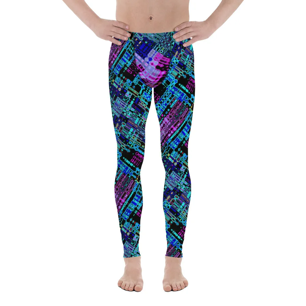 Cyber Matrix Men’s Leggings – Futuristic Patterned Pants with Digital Vibes