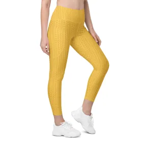 Daffodil Yellow High Waisted Leggings with Pockets