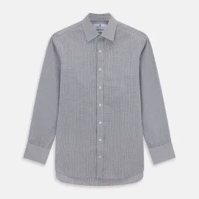 Dark Blue and White Graph Check Mayfair Shirt